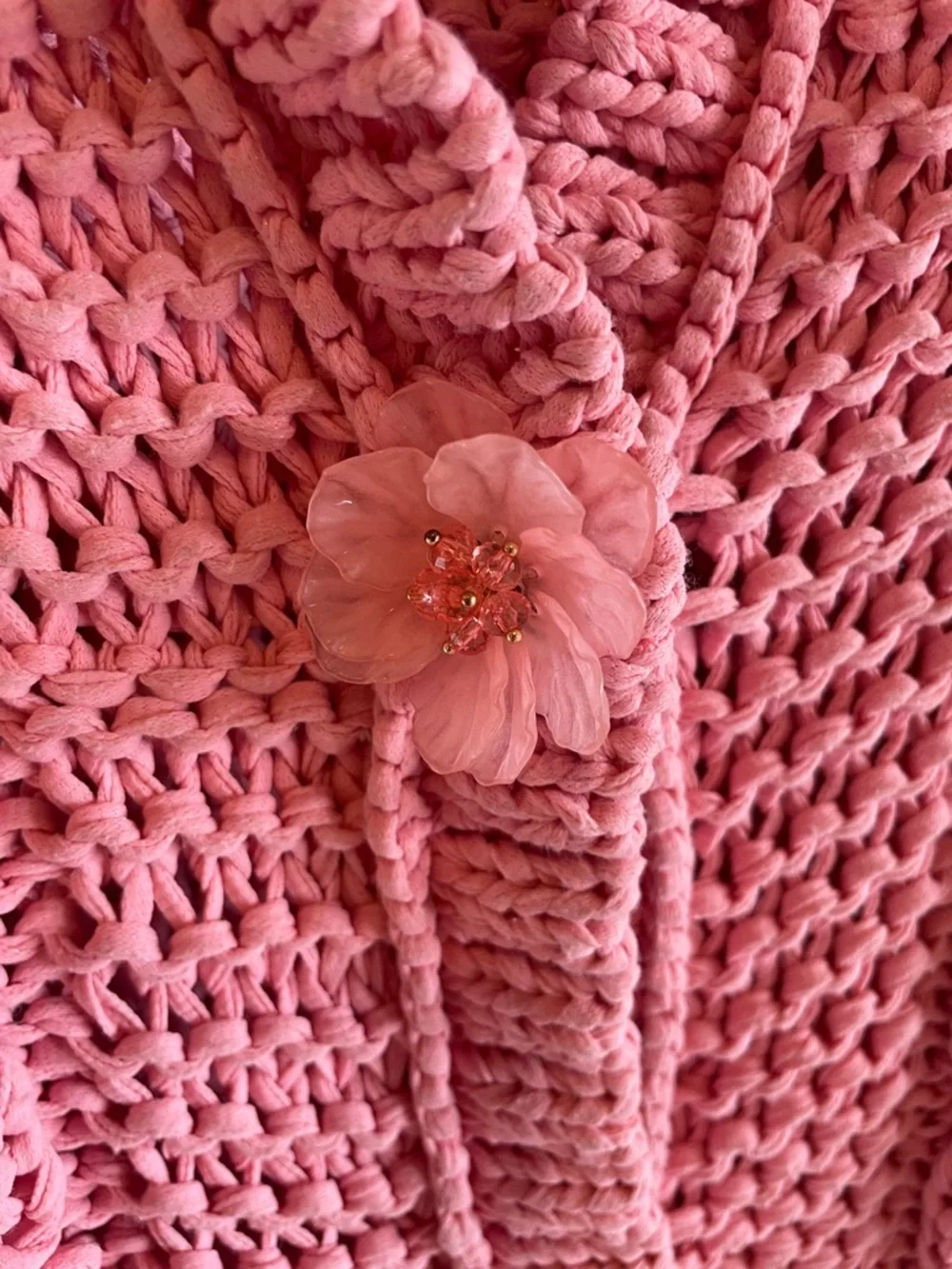 Zara Cable-Knit Sleeveless Cardigan in Soft Pink - Picture 8 of 9